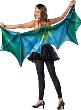 2025外货跨境亚马逊狂欢节成人万圣节女式龙角翅膀绿色紫色潮衣