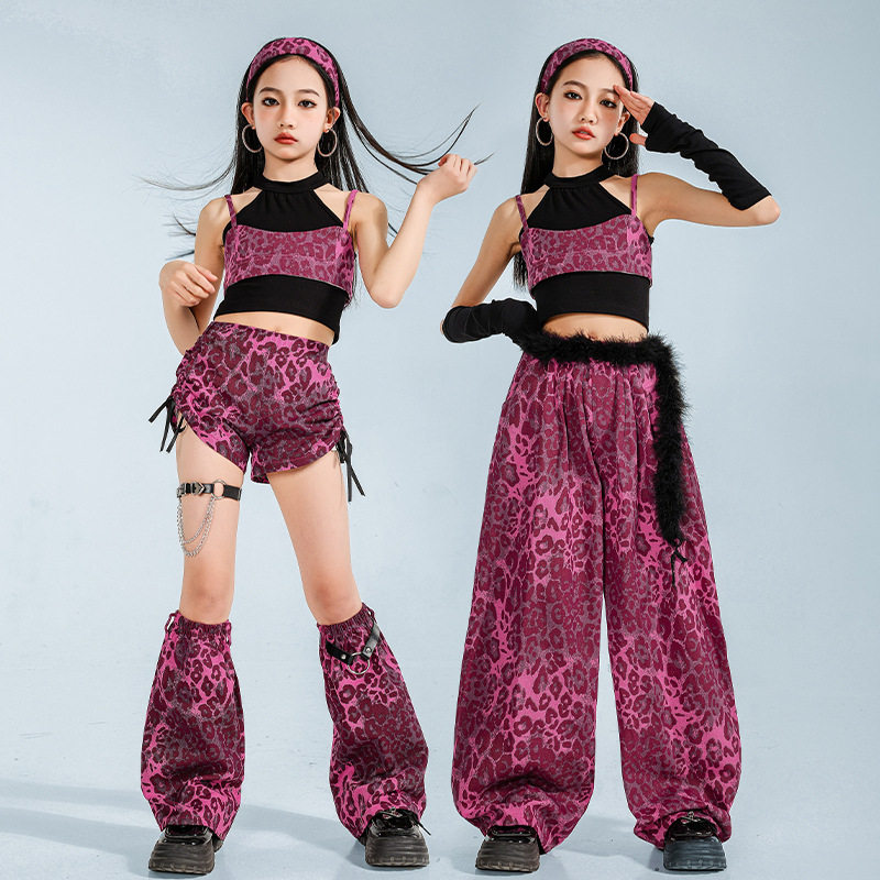 少儿爵士舞服装六一露脐豹纹套装女童jazz舞蹈服街舞潮服表演服女,童装/婴儿装/亲子装,儿童演出服,淘宝优惠券,粉丝福利购,淘宝优惠卷