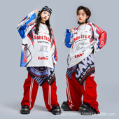 旦表演服hiphop女童爵士舞演出服装 街舞儿童潮服套装 男童嘻哈风元