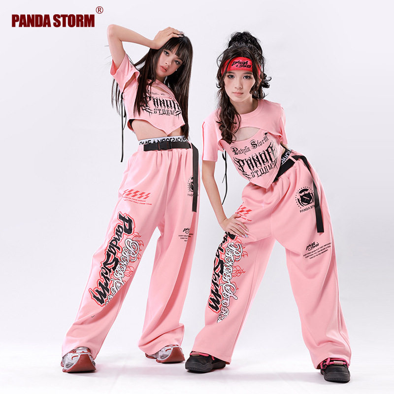 儿童街舞套装女童jazz粉色甜美hiphop短袖T恤背心爵士舞服表演出,童装/婴儿装/亲子装,T恤,淘宝优惠券,粉丝福利购,淘宝优惠卷