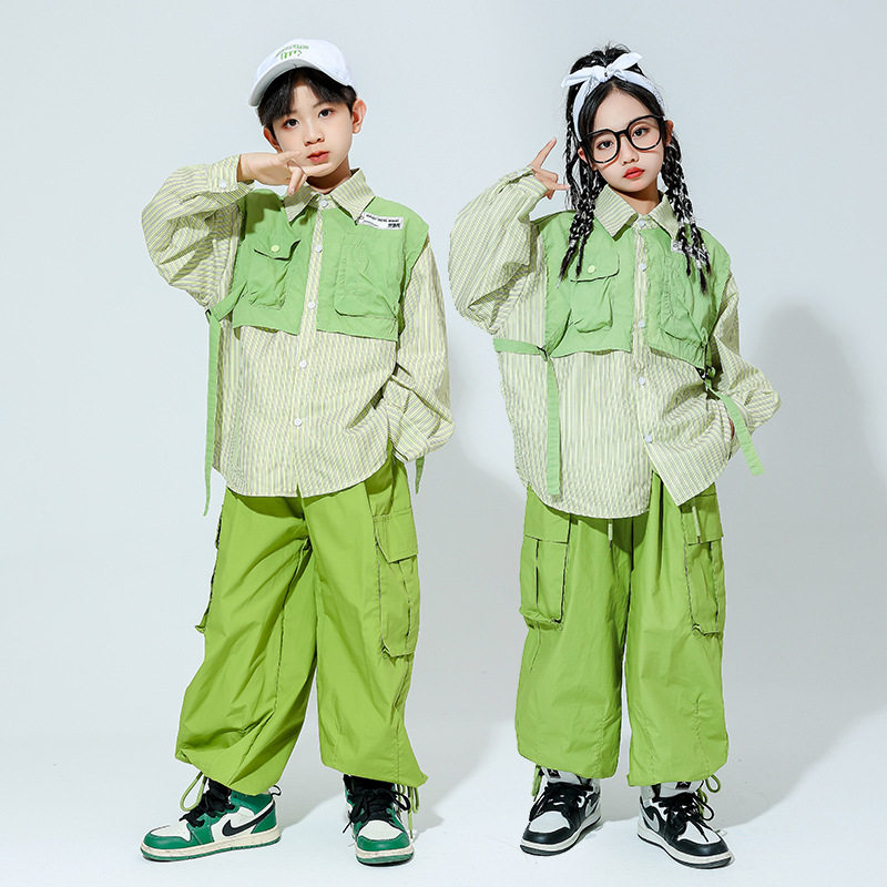 儿童街舞潮服嘻哈hiphop童装潮牌帅气男女童架子鼓表演套装演出服