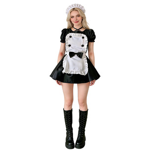 黑色性感公主连衣裙万圣节服装 cos女佣表演角色扮演Lolita 女仆装
