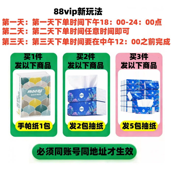 88vip5包抽纸漫花2元好物纸巾家用原木4层面巾纸餐巾纸加厚卫生纸图片