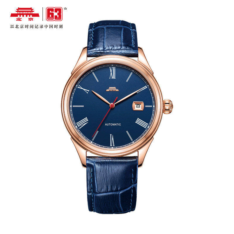 北京手表男士自动机械表时尚简约红色秒针男士全自动防水手表男款