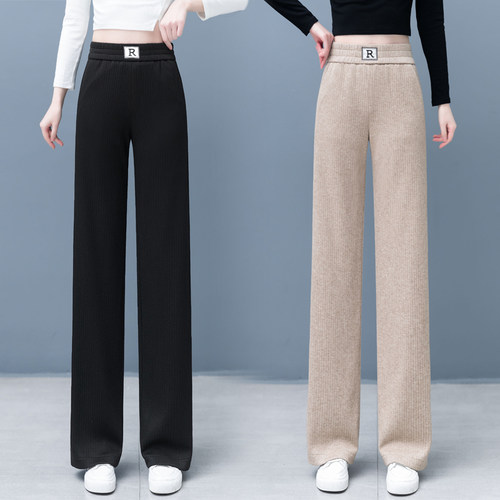 雪尼尔窄版阔腿裤女春秋