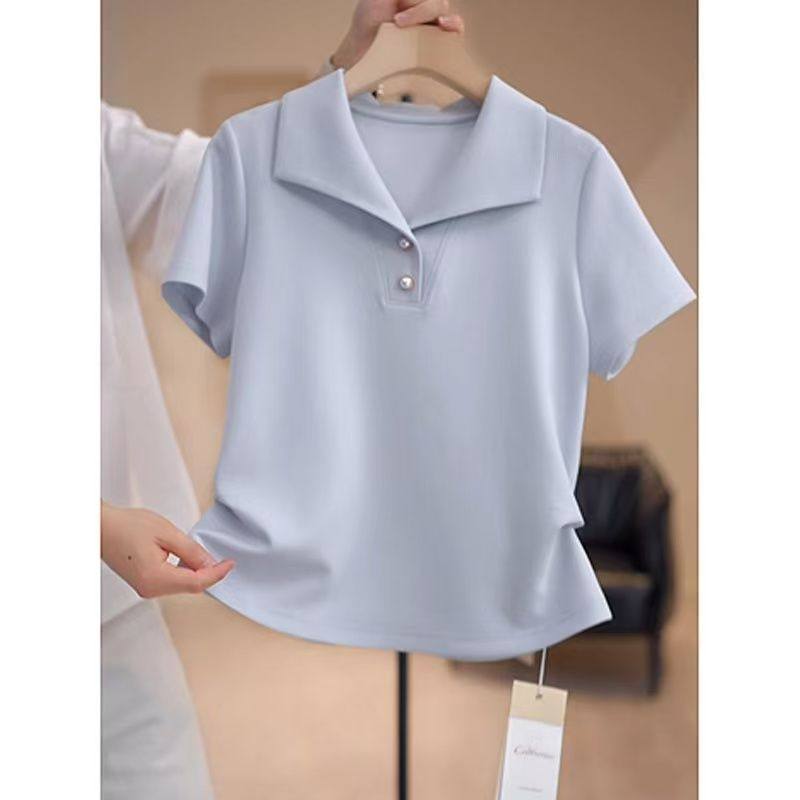 大码polo领收腰正肩短袖T恤女夏季洋气减龄胖mm遮肉显瘦体恤上衣,女装/女士精品,POLO衫,淘宝优惠券,粉丝福利购,淘宝优惠卷