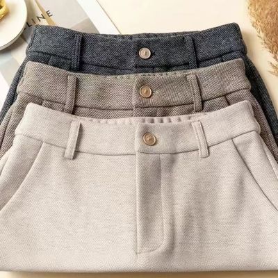 加绒加厚羊绒裤女秋冬2025新