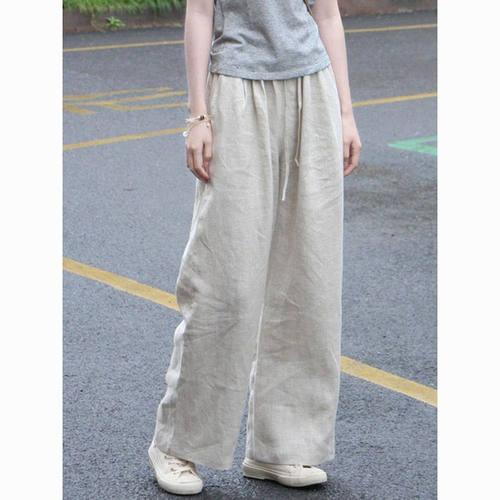 日系棉麻裤子女休闲裤春