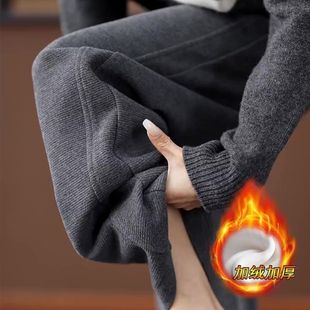 慵懒松弛感裤 镰刀阔腿裤 子 女秋冬显瘦休闲窄版 2025羊绒高端香蕉裤
