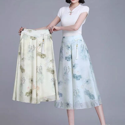 新中式国风2024印花七分裤夏