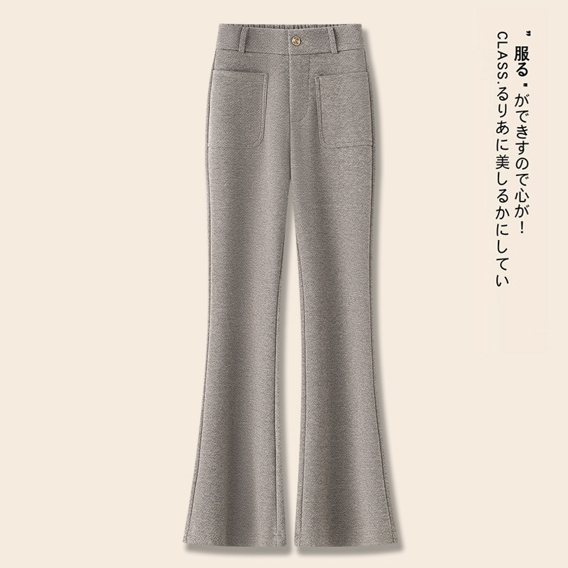 羊毛呢微喇裤女士2025秋冬季新款高腰加绒加厚休闲阔腿喇叭长裤子,女装/女士精品,休闲裤,淘宝优惠券,粉丝福利购,淘宝优惠卷