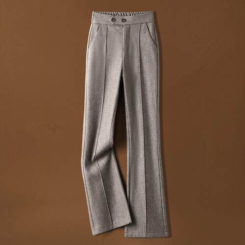 毛呢微喇裤女秋冬季2026新款显瘦喇叭裤高腰加厚毛呢裤时尚休闲裤