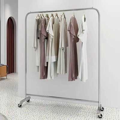 拉丝银直播间展示架不锈钢服装