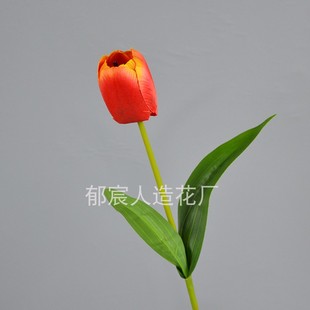 单枝郁金香家居装饰花卉玄关阳台摆放郁金香婚礼桌花插花橱窗绢花