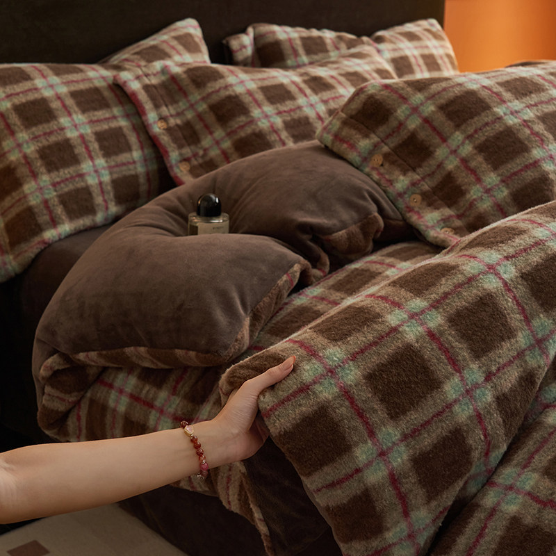 羊驼牛奶绒四件套加厚绒床上双面珊瑚绒秋冬季床单被套宿舍三件套,床上用品,床品套件/四件套/多件套,淘宝优惠券,粉丝福利购,淘宝优惠卷