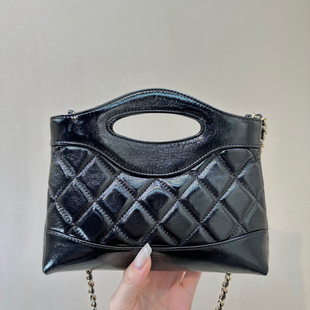 新款 nano油蜡羊皮mini迷你手提单肩斜跨链条女包 小香风31bag横版