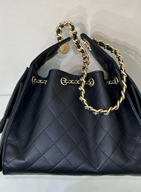 新款小香风25bag mini嬉皮hobo腋下包小号菱格单肩链条抽绳水桶包