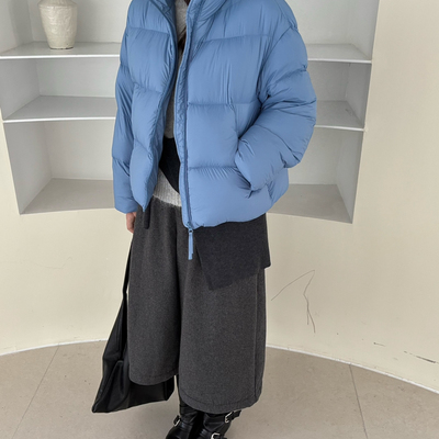 CALOSCI 韩系极简实穿风立领绗缝设计小个子保暖羽绒服外套8030#