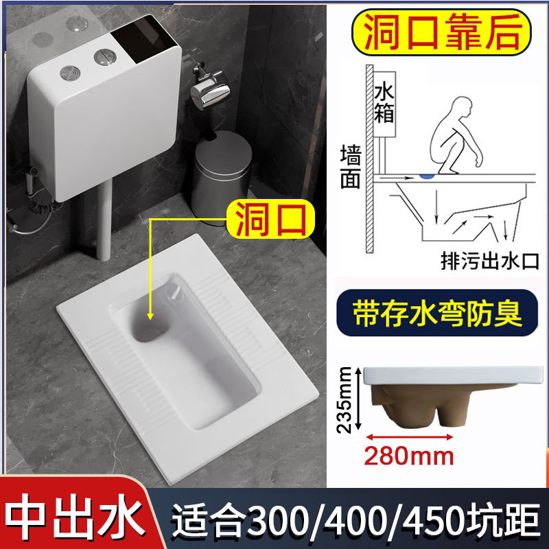 300/350/400mm中出水坑距蹲便器