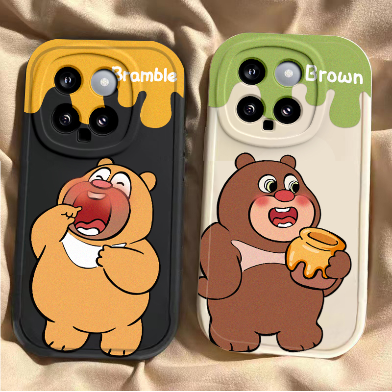 适用于小米15壳15Pro新款mi14全包防摔14Ultra保护套14u硅胶14por软外壳15spro情侣15ultra可爱熊大熊二