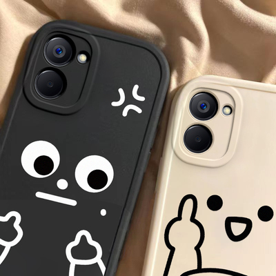 适用于真我v20壳oppo新款realmev20全包防摔保护套v23磨砂硅胶软外壳0ppo真我v25可爱卡通男女简约情侣潮