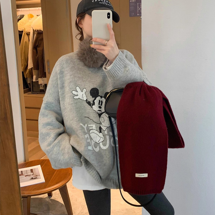 针织打底衫毛衣大码宽松慵懒上衣