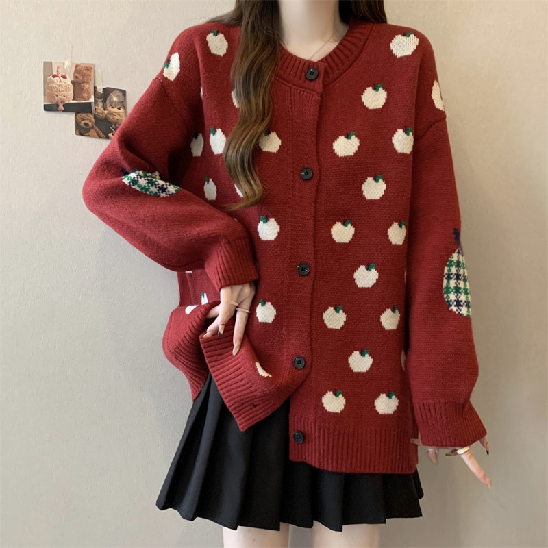 毛衣外套大码女宽松慵懒针织开衫