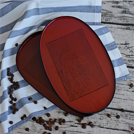 库存清理 椭圆形托盘 贴布防滑 日式木盘子 茶盘干泡茶点茶杯托