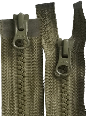 70cm长羽绒服双头拉锁YKK拉链配件5号树脂棉衣拉头军绿色76厘米