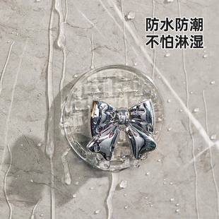 轻奢蝴蝶结挂钩免打孔粘钩强力卫生间衣帽间壁挂无痕单钩个装