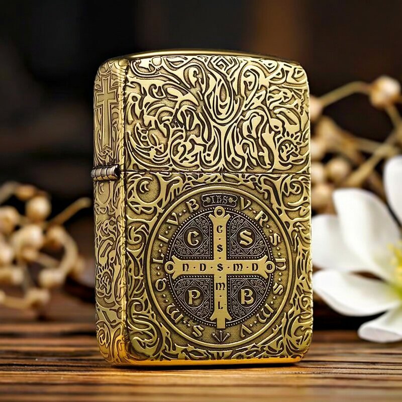 zippo打火机原装正品 1941复刻蚊版康斯坦丁黄铜男士煤油防风火机