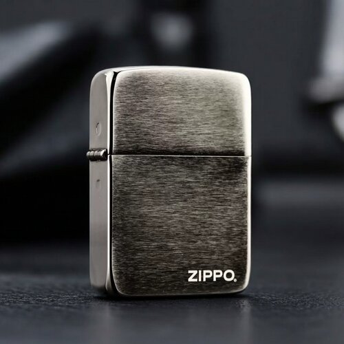 zippo1941复刻黑冰拉丝标志24485