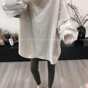 【大萌家】长期主义也少不了经典的纯色tee！中长款宽松灯笼袖T恤