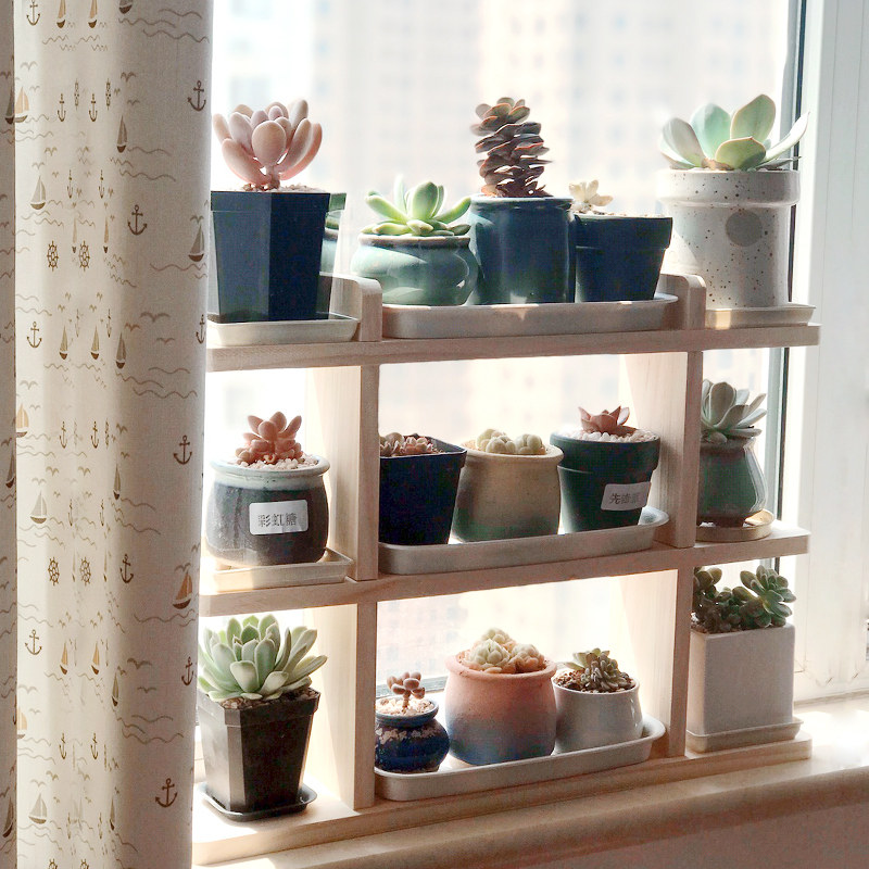 实木飘窗台多肉花架子多层室内客厅桌面小花架阳台花盆架置物装饰,鲜花速递/花卉仿真/绿植园艺,花架,淘宝优惠券,粉丝福利购,淘宝优惠卷