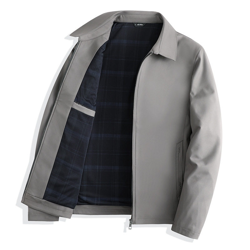 春夏季夹克男士中年商务中年爸爸装休闲薄款外套男装时尚翻领