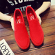 新款 情侣板鞋 大红帆布鞋 2023年春季 潮流休闲韩版 懒人鞋 一脚蹬男鞋