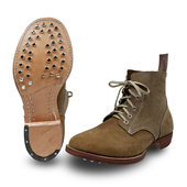 复刻 男靴子 军事风 复古编上靴纯牛皮底铁钉铁蹄 二战时期