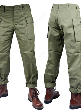 ZWJPW/美式复古HBT ARMY 裤子休闲服工装宽松Vintage古着复刻长裤