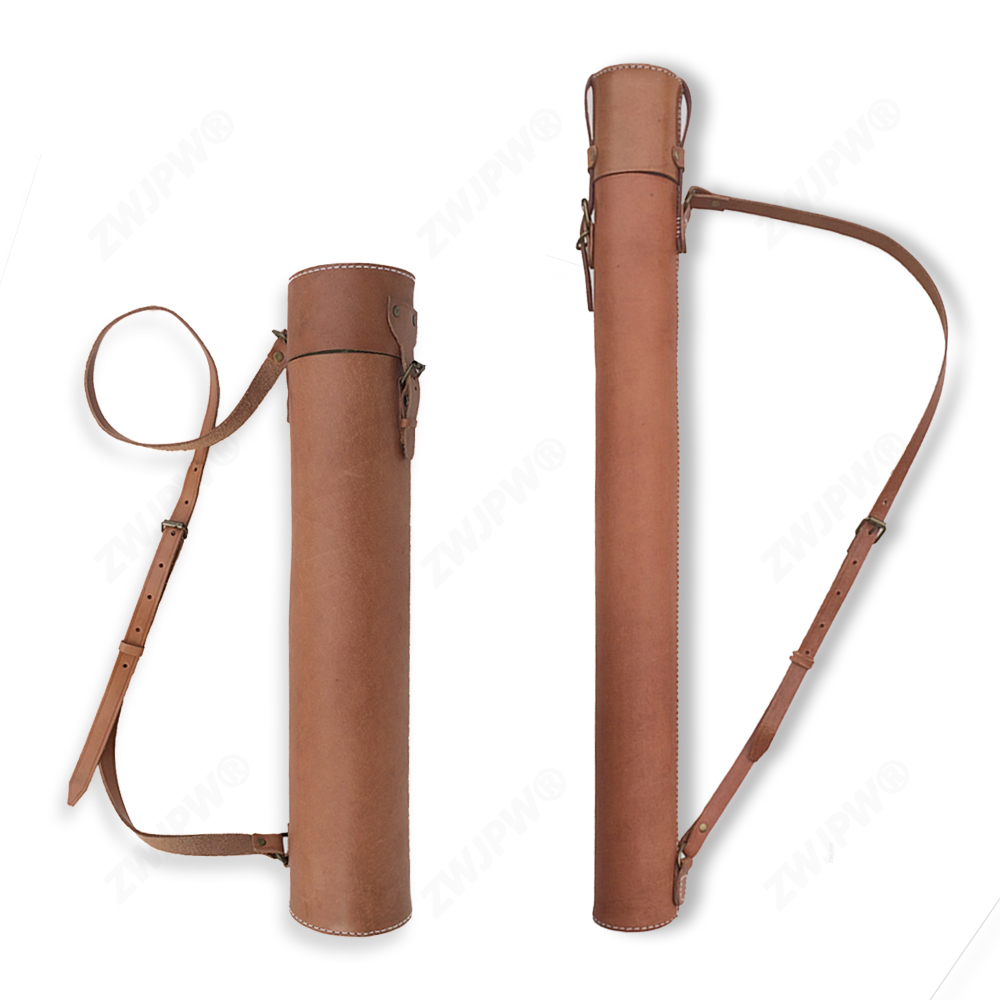 纯牛皮地图筒储物筒 图纸筒 写生个性画筒鱼竿筒(复刻影视道具)