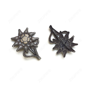 雪绒花徽章 帽徽 复古 金属 徽章 帽徽 复刻