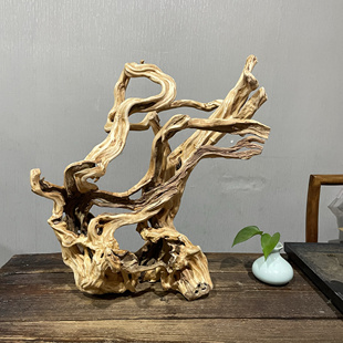 创意实木根雕底座天然根艺博古架玄关架现代茶室文房书房挂摆件