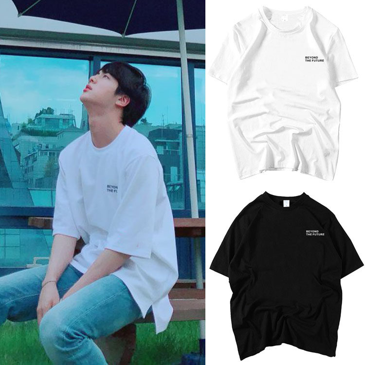 防弹少年团jin金硕珍同款男女装宽松圆领短袖t恤学生情侣上衣