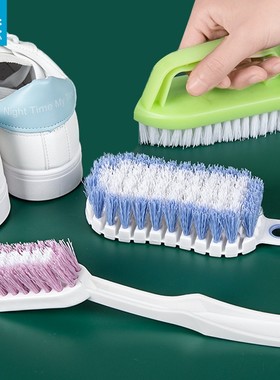 茶花4406连体洗衣刷多用鞋刷脸盆刷清洁刷带手柄塑料地板刷子硬毛