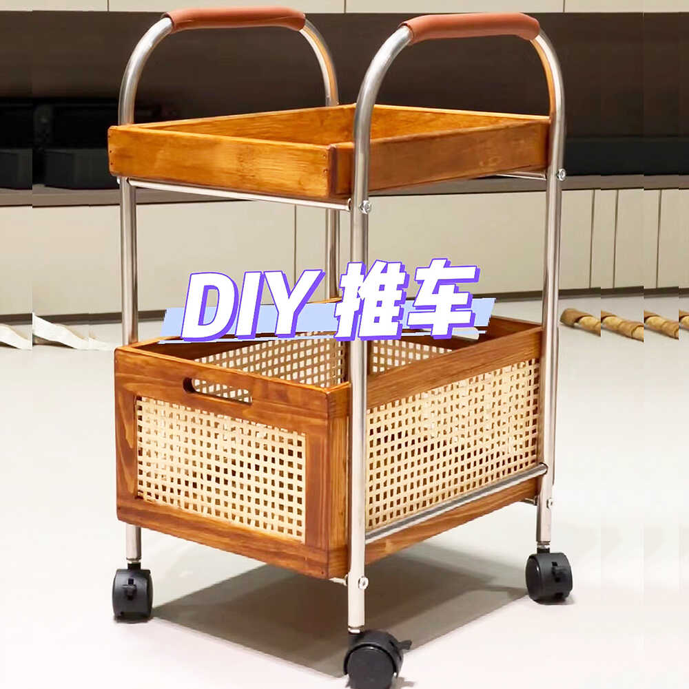 不锈钢脸盆架带轮置物架零食化妆推车厨房卫生间落地式置物架多层