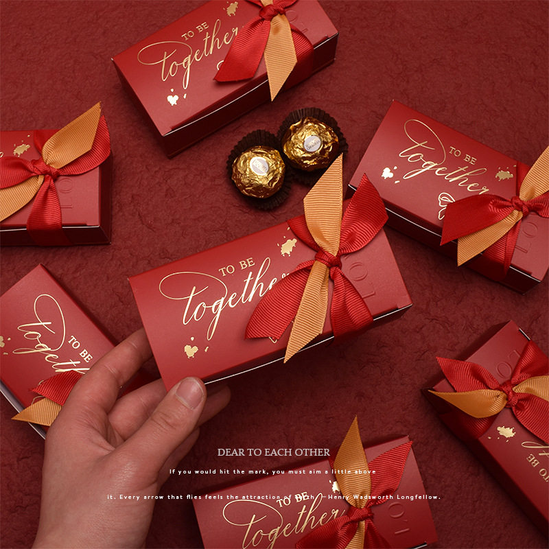 创意欧式丝带喜糖盒高端精致糖果包装盒伴手礼ins风轻奢高级礼盒