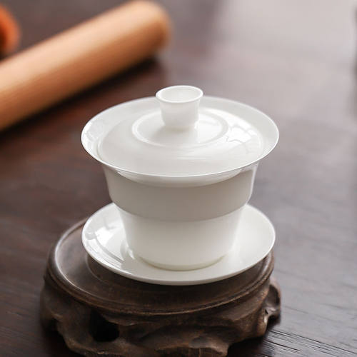 高骨瓷盖碗竹节盖碗超薄胎