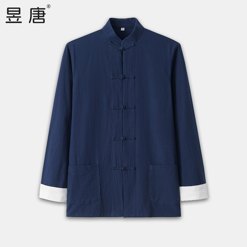 纯棉唐装男春秋中国风男装外套