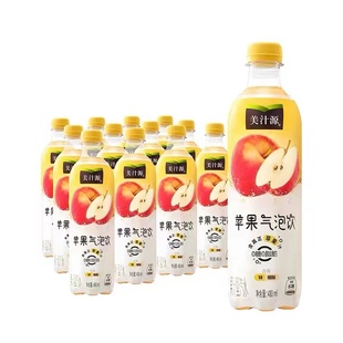 12瓶 可口可乐 美汁源无糖苹果味气泡水480ml