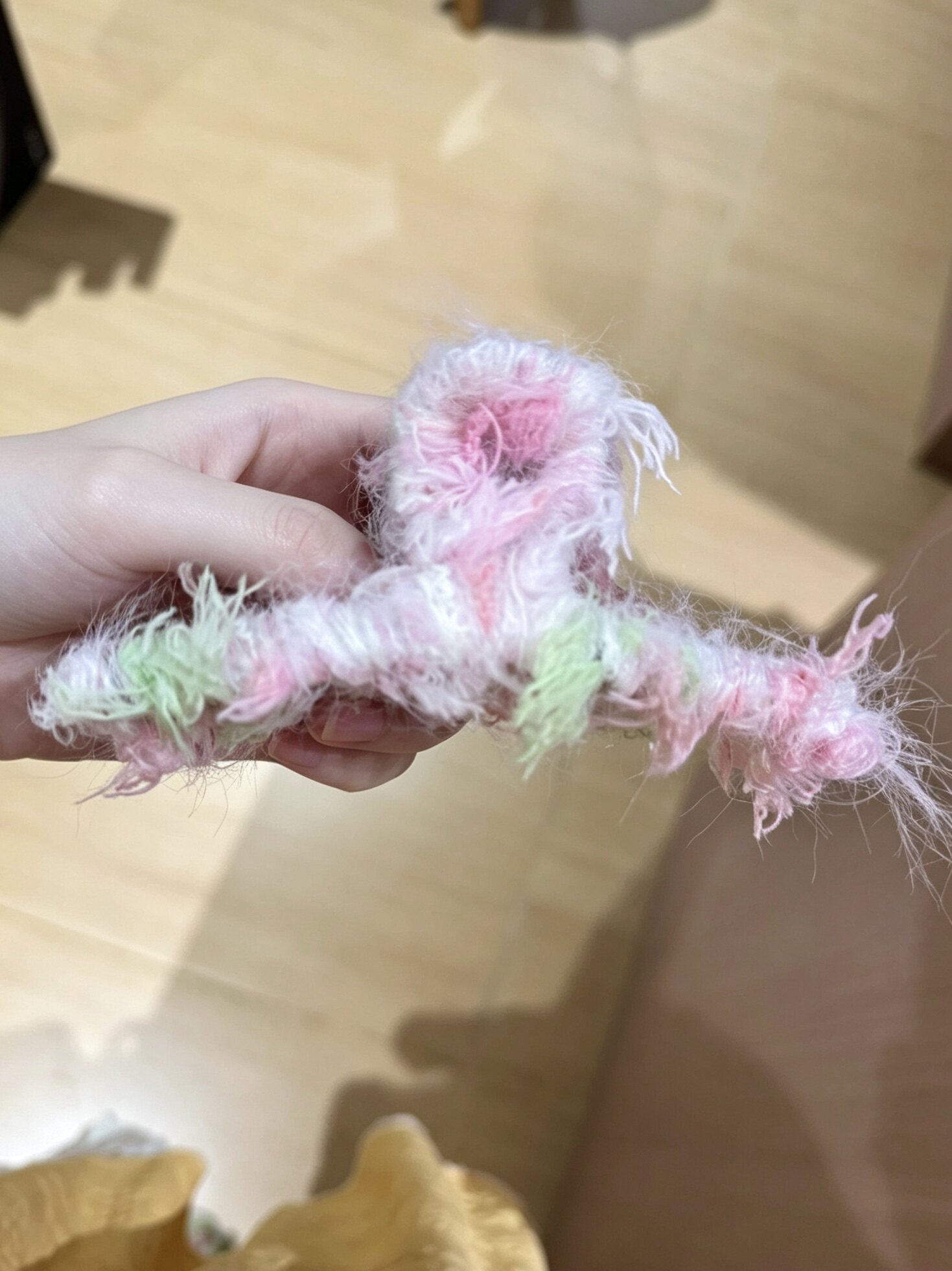 原创多巴胺可爱治愈色混线钩织成品鲨鱼夹抓夹小清新长12cm*6cm