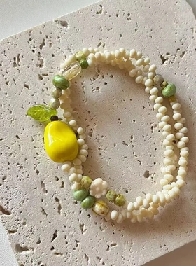 梨汁~小梨子串珠叠戴手链2025新款气质个性设计小众清新简约手链